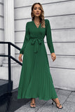 Black Long Sleeves Casual Dress with Sash