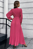 Black Long Sleeves Casual Dress with Sash