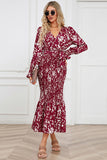Black V-Neck Long Sleeves Casual Dress