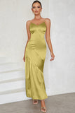 Light Yellow Spaghetti Straps Bodycon Spaghetti Straps Formal Dress