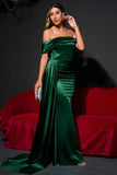 Mermaid Off The Shoulder Burgundy Ball Dress with Ruffles
