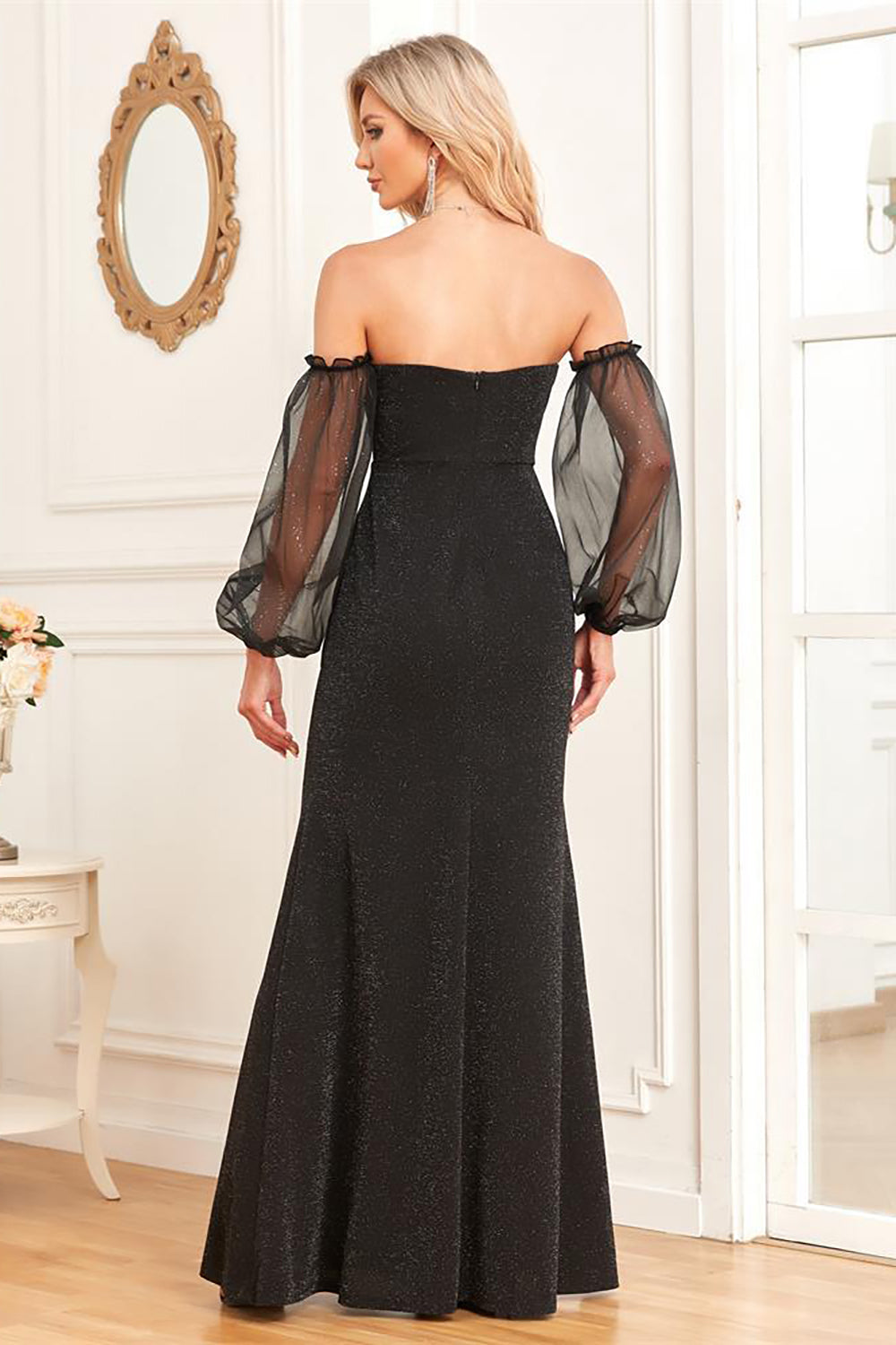 Black Mermaid Strapless Long Ball Dress