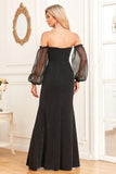 Black Mermaid Strapless Long Ball Dress