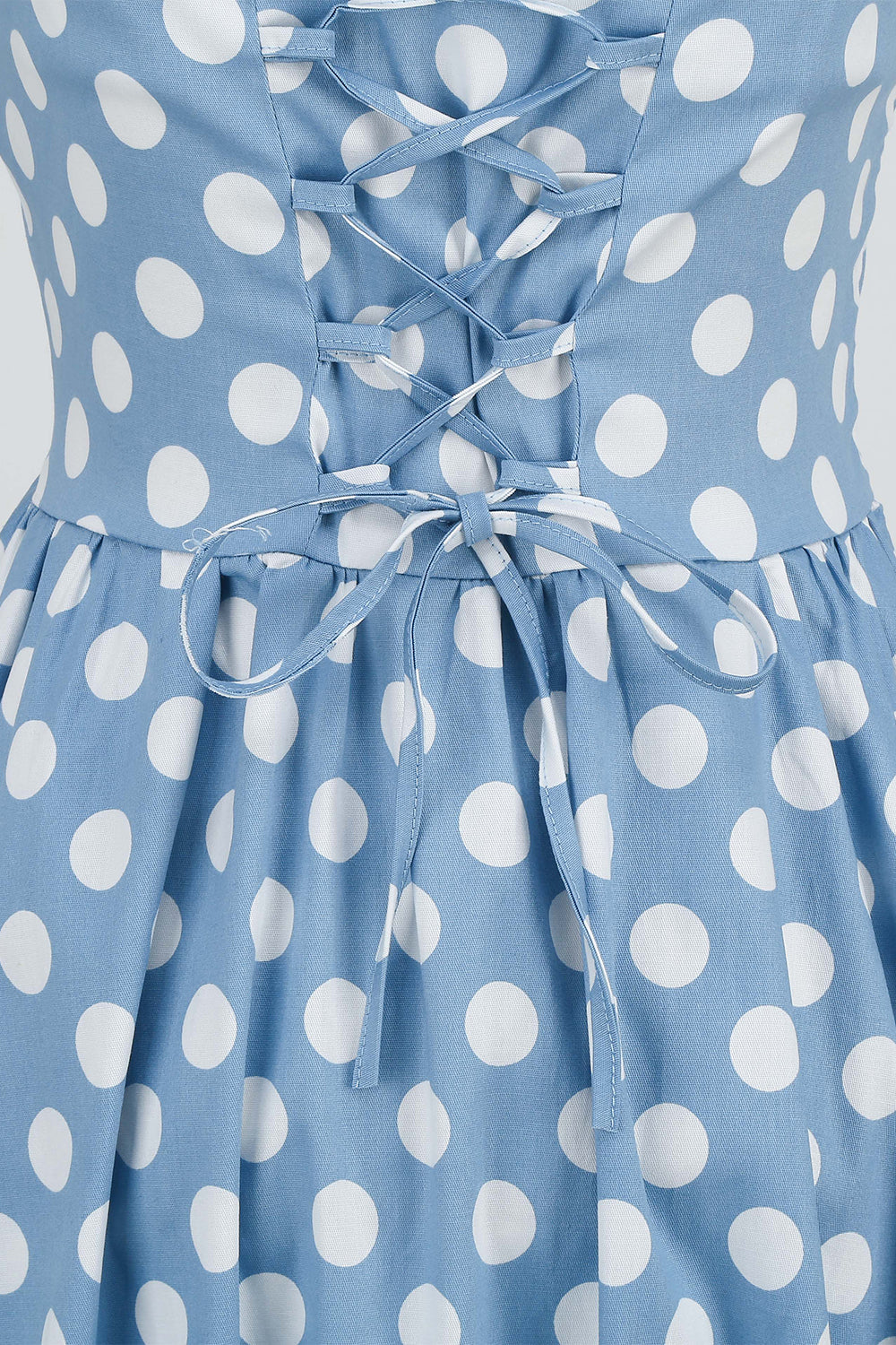 Halter Blue Polka Dots 1950s Dress