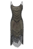 Bodycon Black Silver Sequins 1920s Dress