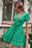 Green Vintage Summer Boho Dress
