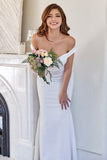 White Off the Shoulder Mermaid Ball Dress