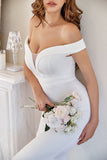 White Off the Shoulder Mermaid Ball Dress