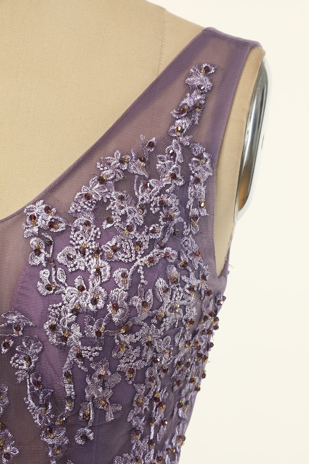 Tulle Purple A-line Ball Dress