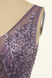 Tulle Purple A-line Ball Dress