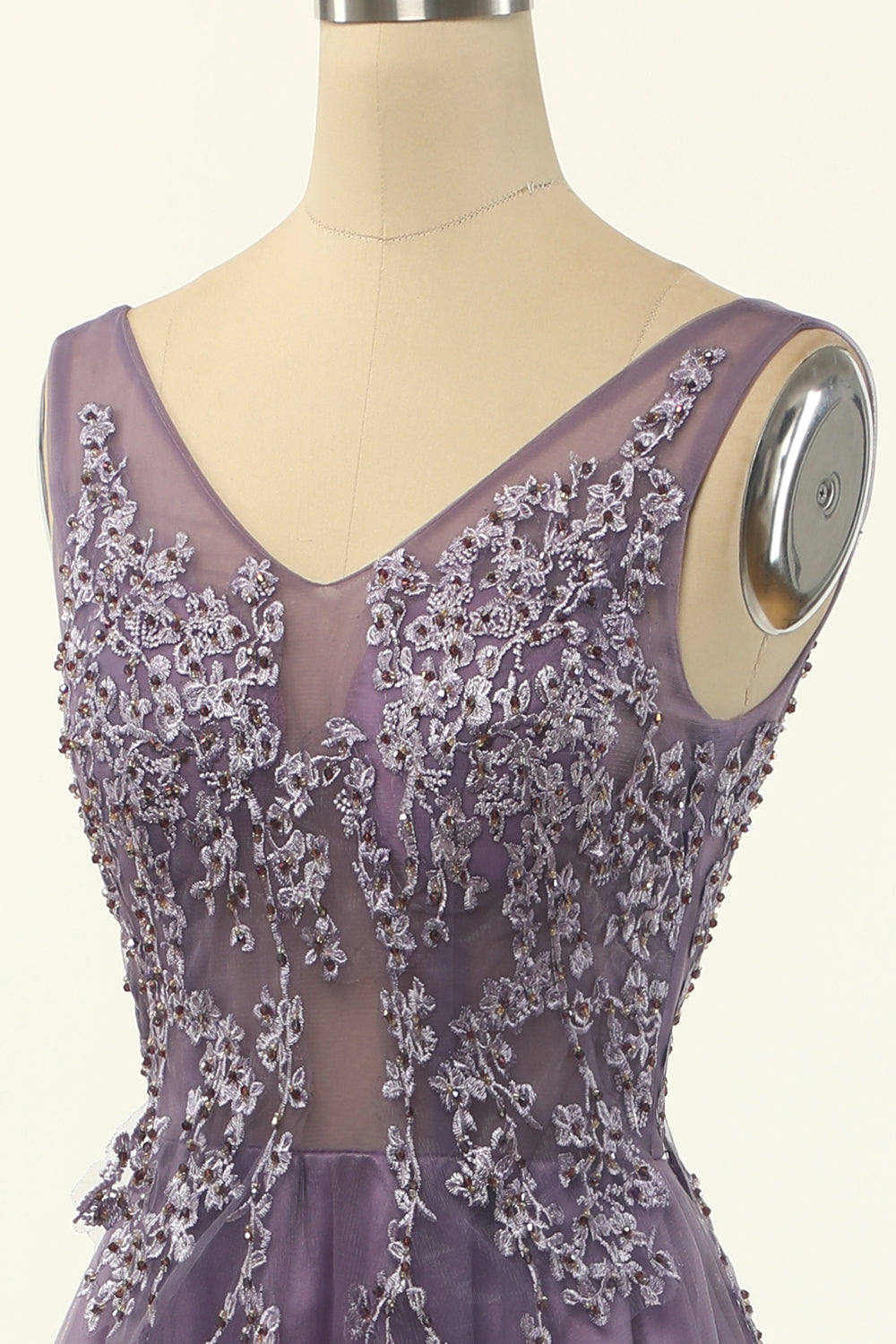 Tulle Purple A-line Ball Dress