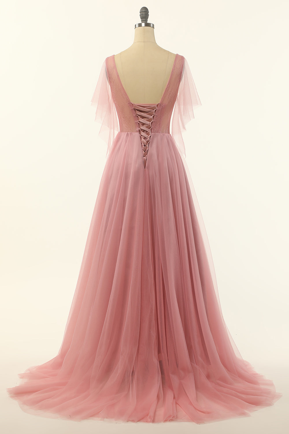 Blush Appliqued A-line Tulle Ball Dress