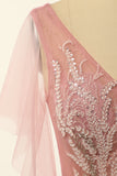 Blush Appliqued A-line Tulle Ball Dress
