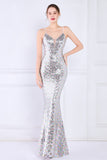 Dazzling Rainbow White Seuiqned Mermaid Ball Dress