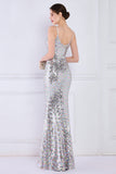 Dazzling Rainbow White Seuiqned Mermaid Ball Dress