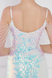 Dazzle light White Mini Bodycon Sequined Cocktail Dress