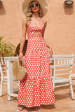 Red Polka Dots Summer Dress with Bow