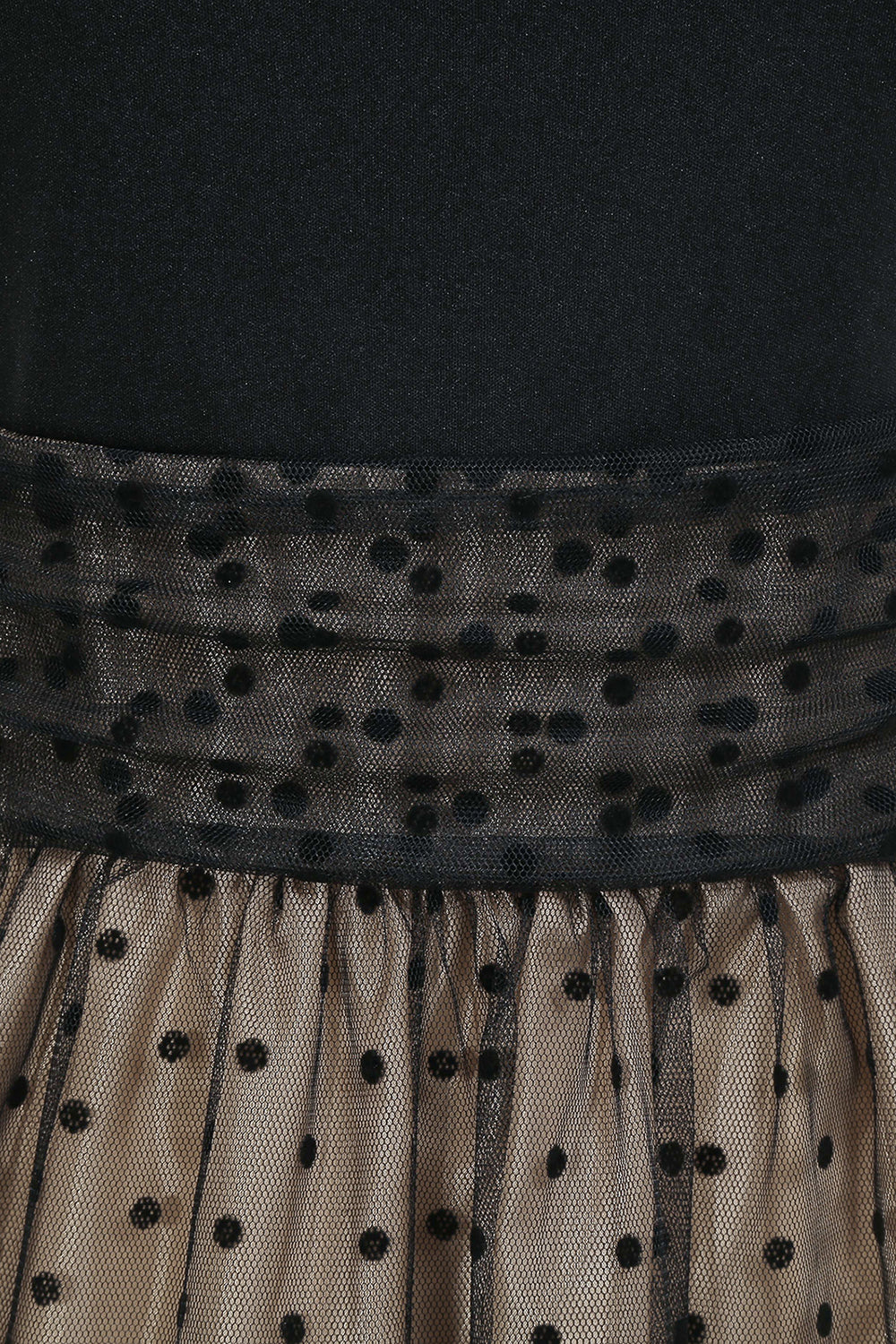 Black Polka Dots Vintage 1950s Dress