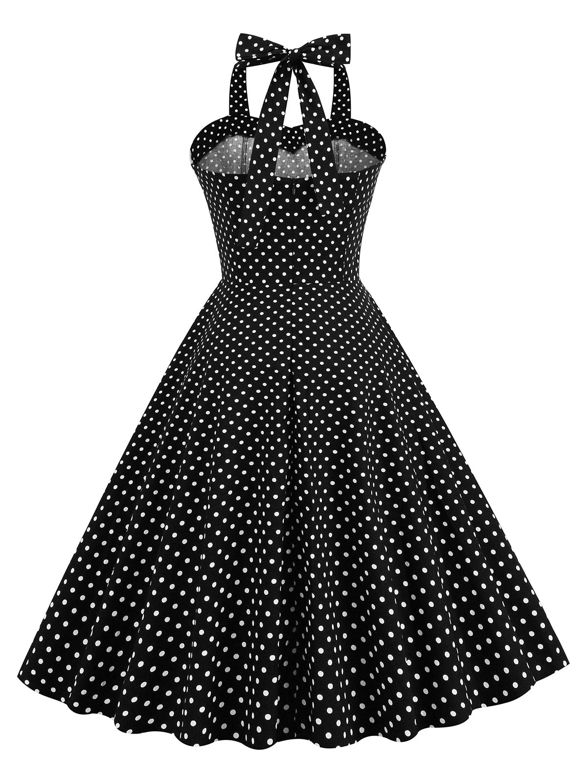 Halter Polka Dots Swing 1950s Dress