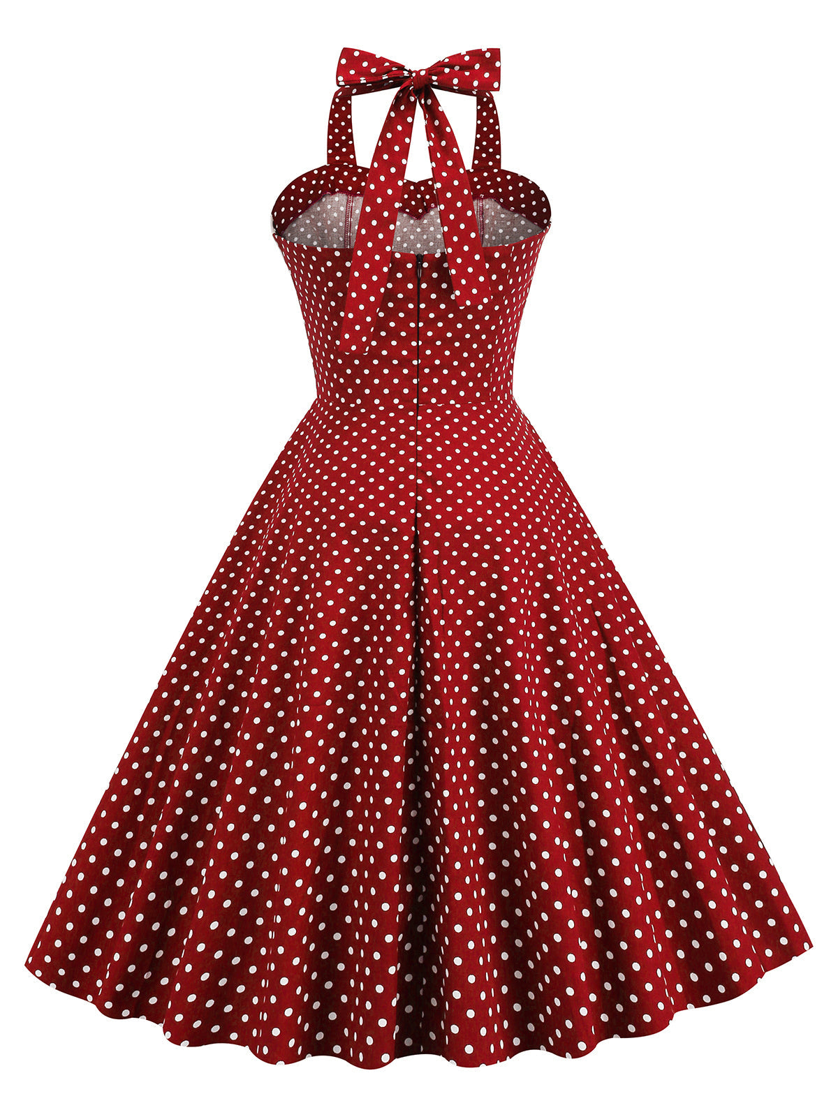 Halter Polka Dots Swing 1950s Dress