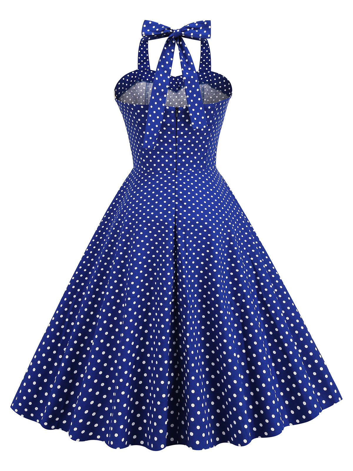 Halter Polka Dots Swing 1950s Dress