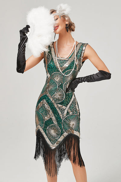 Green flapper dress cheap