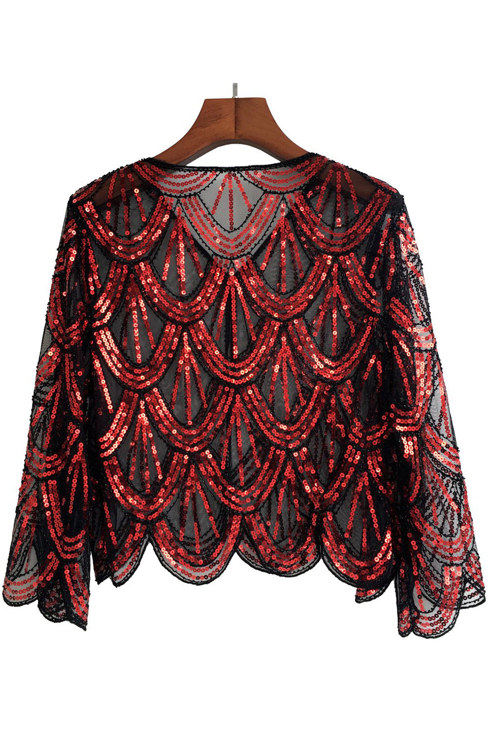 Sequined Black Fuchsia 1920s Cape