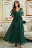 Burgundy Chiffon Wedding Guest Dress with Lace