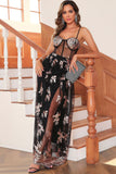 Dark Green Sparkly Long Ball Dress with Sequins