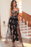 Dark Green Sparkly Long Ball Dress with Sequins