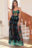 Dark Green Sparkly Long Ball Dress with Sequins
