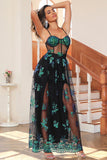 Dark Green Sparkly Long Ball Dress with Sequins