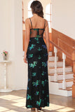 Dark Green Glitter Long Ball Dress with Slit
