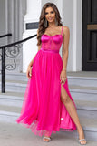 Black Spaghetti Straps A Line Tulle Open Back Long Ball Dress