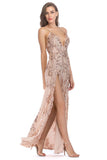 Black A-Line Deep V-Neck Spaghetti Strap Long Evening Party Dress