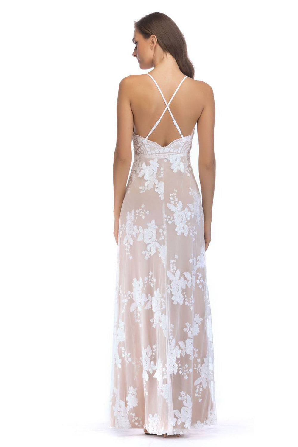 Black A-Line Deep V-Neck Spaghetti Strap Long Evening Party Dress