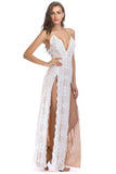Black A-Line Deep V-Neck Spaghetti Strap Long Evening Party Dress