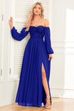 A-Line Dark Green Sequins Ball Dress with Sleeves
