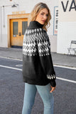 Christmas Coffee High Neck Pullover Knitted Sweater