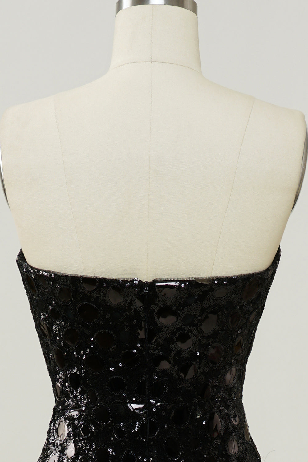 Black Strapless Sequined Mermaid Ball Dress