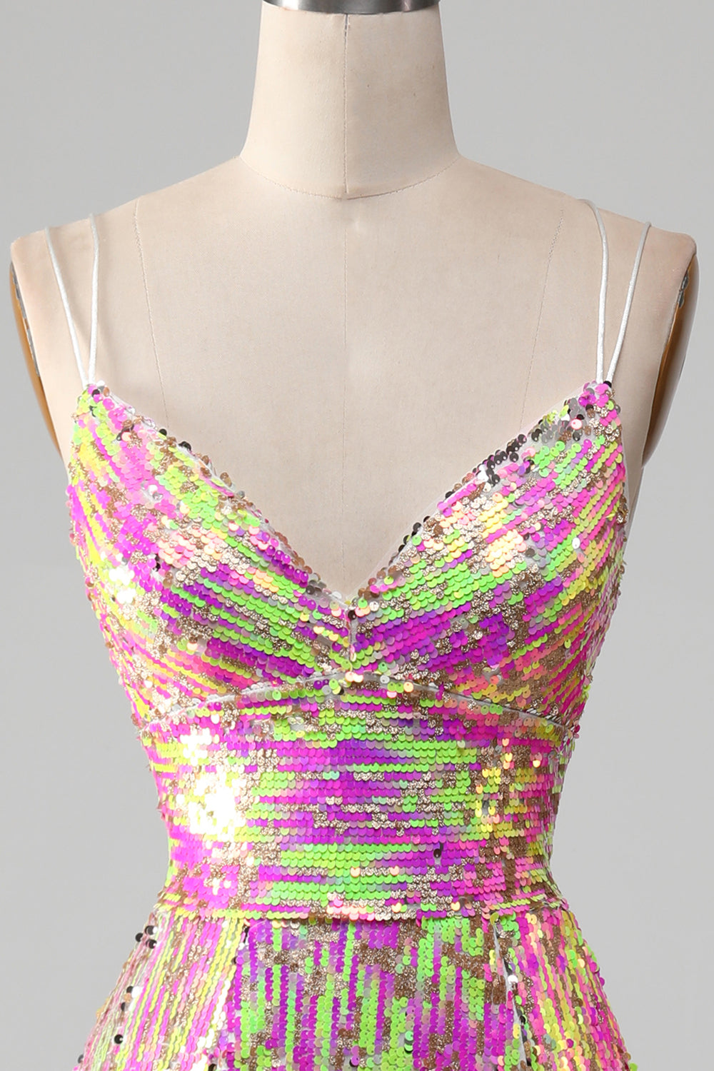 Hot Pink Sparkly Mermaid Long Ball Dress with Slit