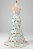 White Two-Piece Sparkly Mermaid Ball Dress with Slit