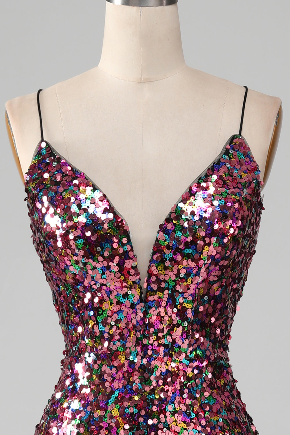 Purple Mermaid Sparkly Ball Dress with Slit