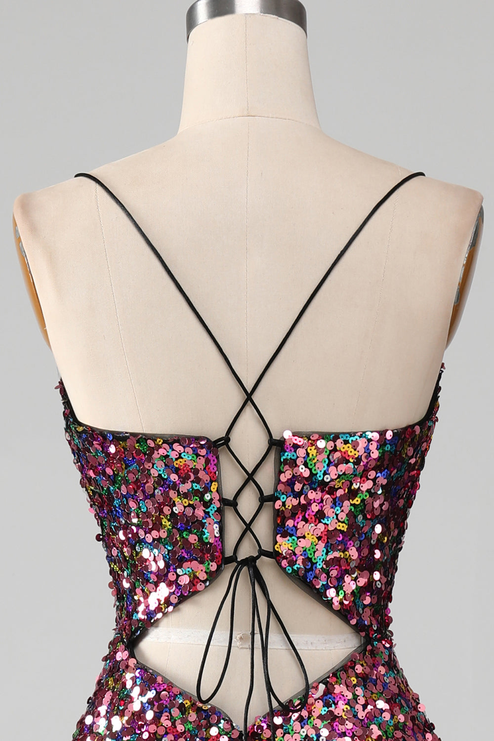 Purple Mermaid Sparkly Ball Dress with Slit