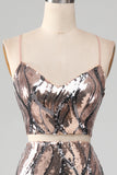 Sparkly Two-piece Sheath Ball Dress with Fringes