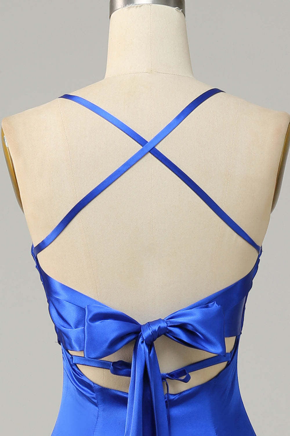 Royal Blue Halter A Line Floor Length Bridesmaid Dress