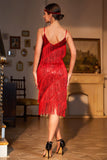 Black Roaring 1920s Gatsby Fringed Flapper Dress