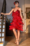 Black Roaring 1920s Gatsby Fringed Flapper Dress