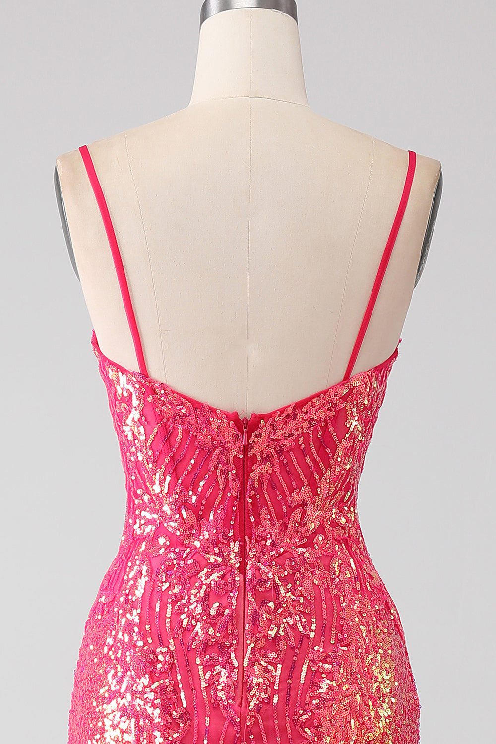 Sparkly Mermaid Fuchsia Ball Dress with Sequins