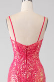 Sparkly Mermaid Fuchsia Ball Dress with Sequins